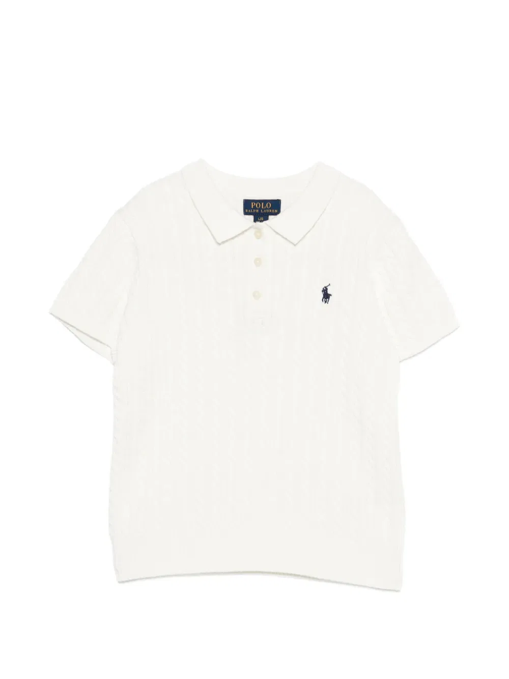 Поло с косами Polo Ralph Lauren Kids, белый