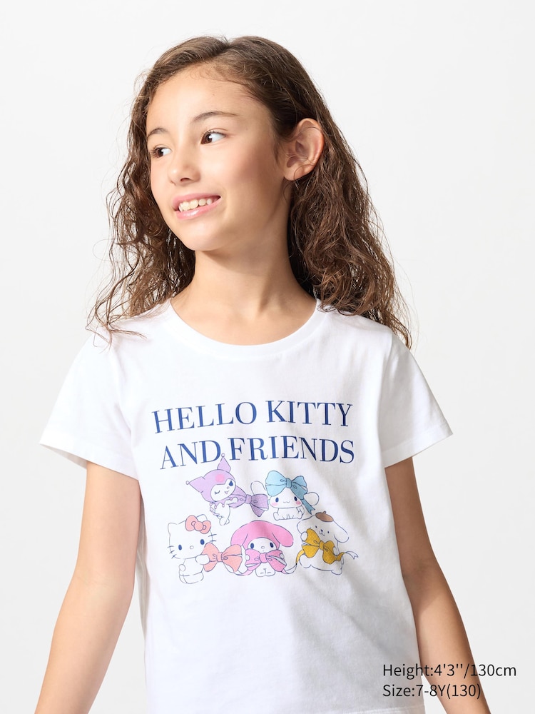 

Укороченная футболка с графическими персонажами Sanrio Uniqlo, цвет 00 белый