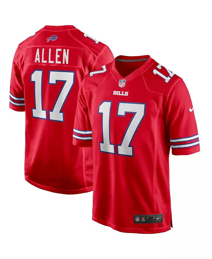 

Мужская игровая футболка Josh Allen Buffalo Bills Team Game Player Jersey Nike, красный