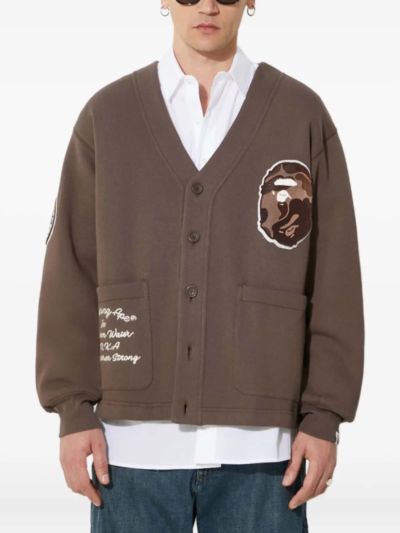 

Кардиган с пуговицами A BATHING APE College Badges, коричневый