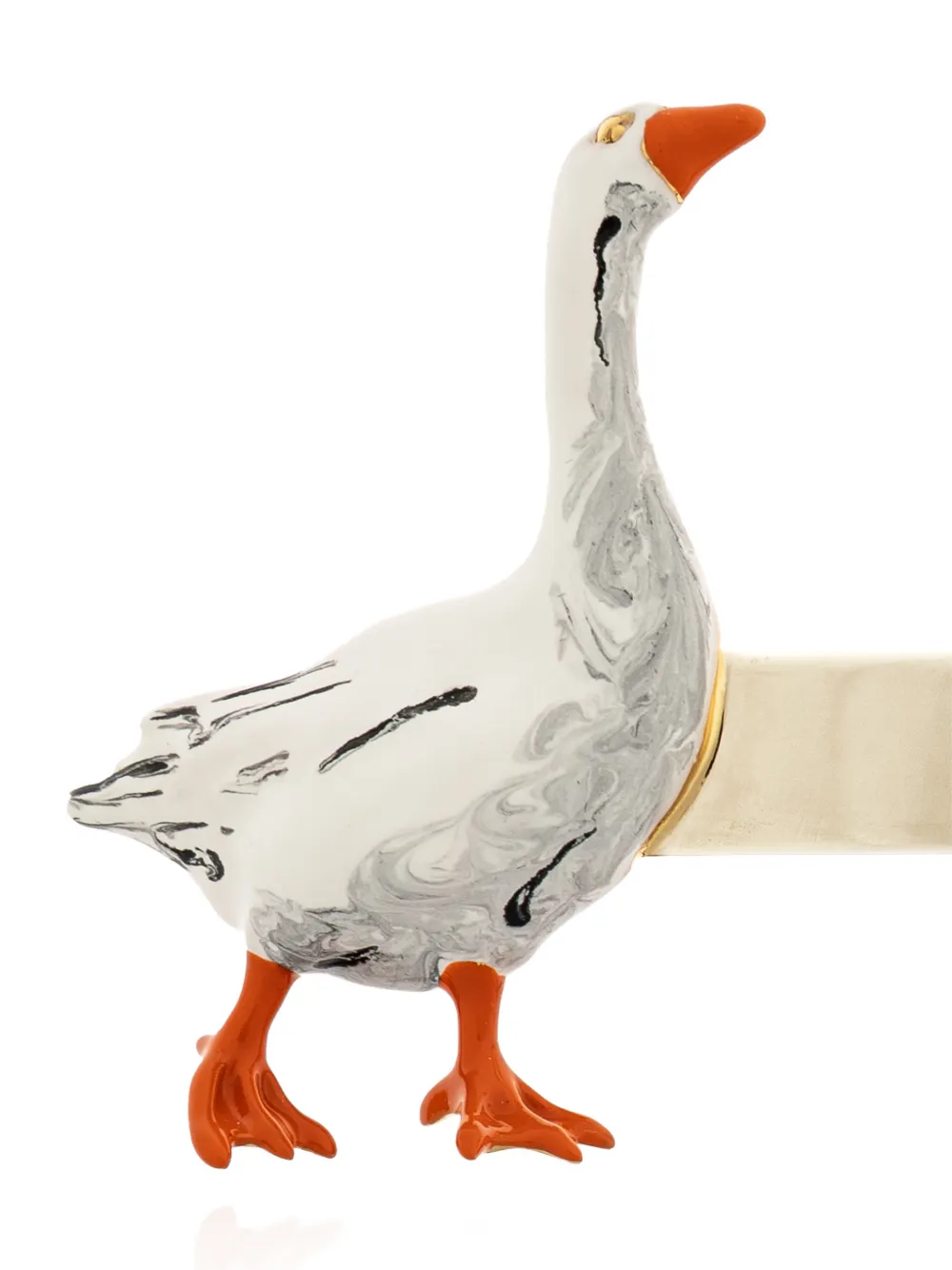 Аксессуар для волос с тисненым логотипом Goose Moschino, золотой — фото 3