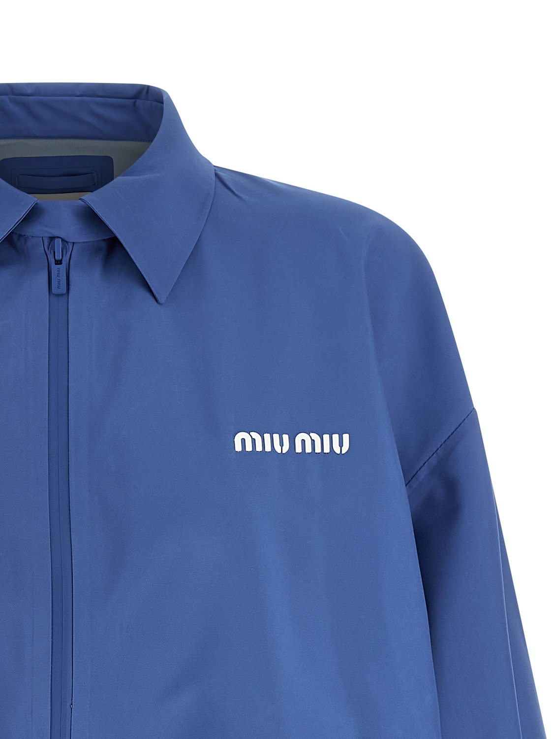 Ветровка из технического канваса MIU MIU, голубой — фото 3