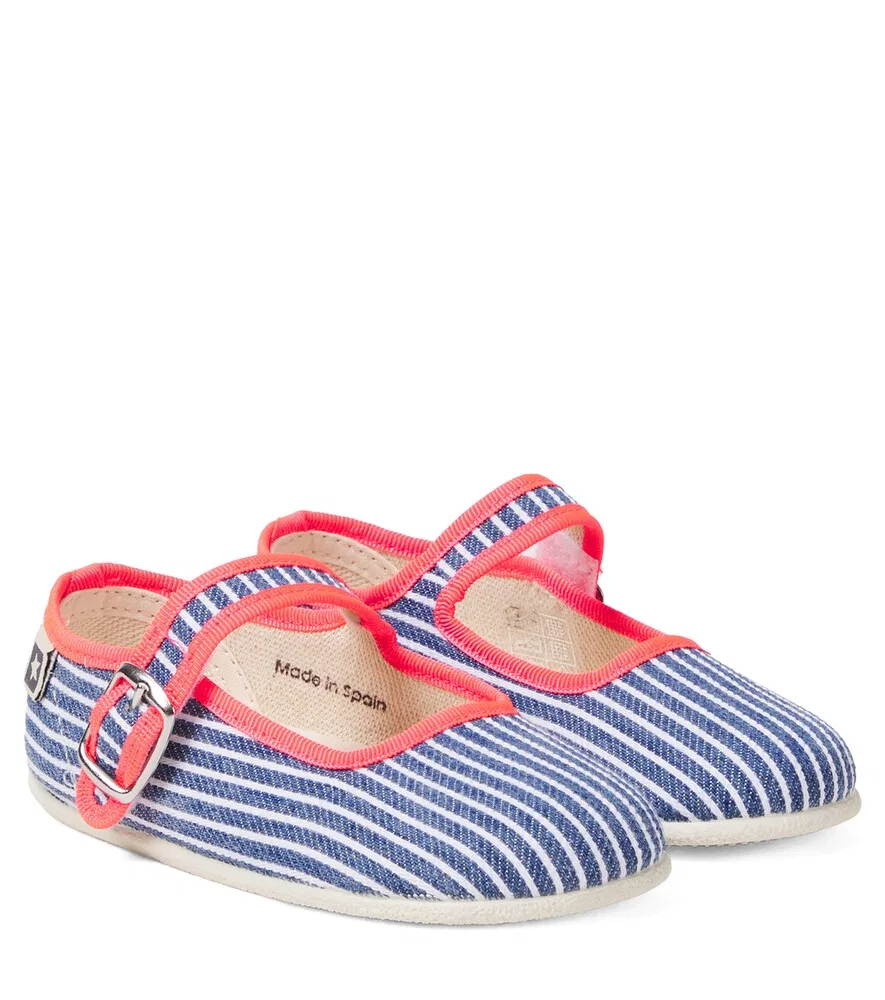 Полосатые балетки Bonton, синий