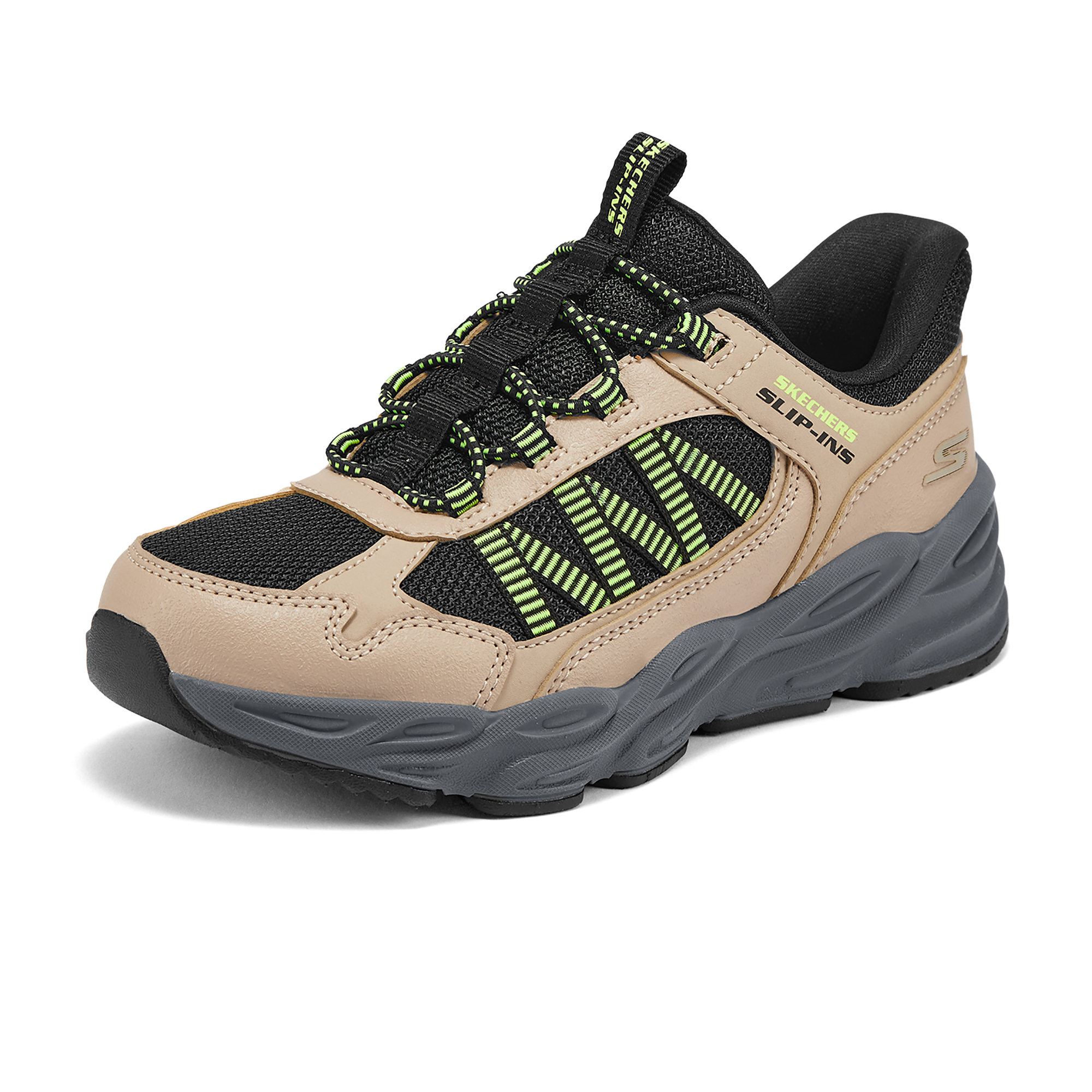 Skechers Kids Детские кроссовки для активного отдыха с амортизацией, износостойкими, противоскользящими и противоударными свойствами, бежевого цвета — фото 3