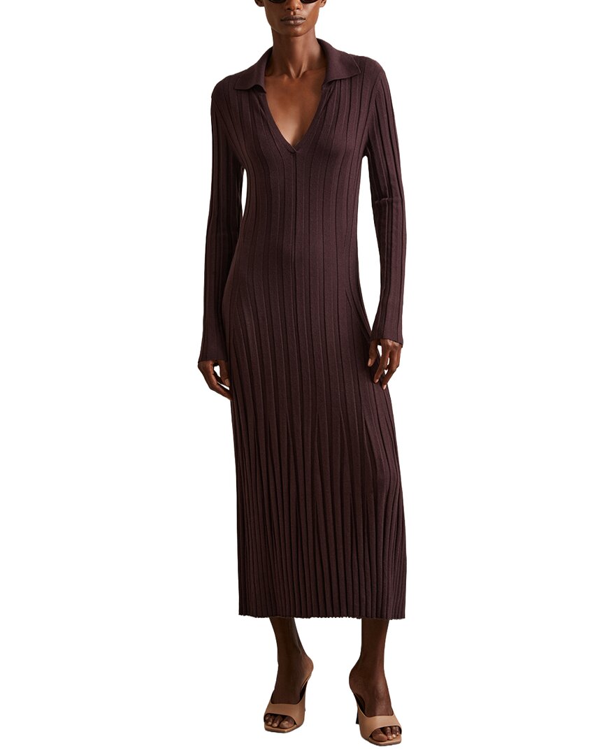 

Платье Reiss Winnie из смесовой шерсти Reiss, бургундия