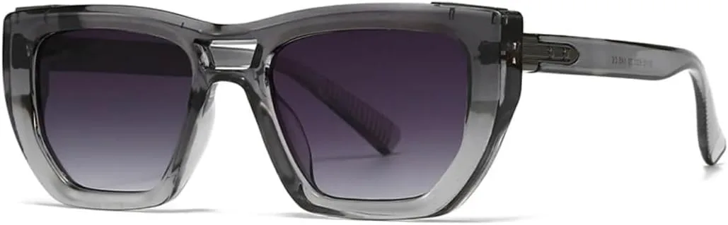 

Модные женские солнцезащитные очки в стиле ретро с заклепками, градиентные, защита от УФ-излучения UV400. Мужские солнцезащитные очки VFDHN, Grey Grey Gradient