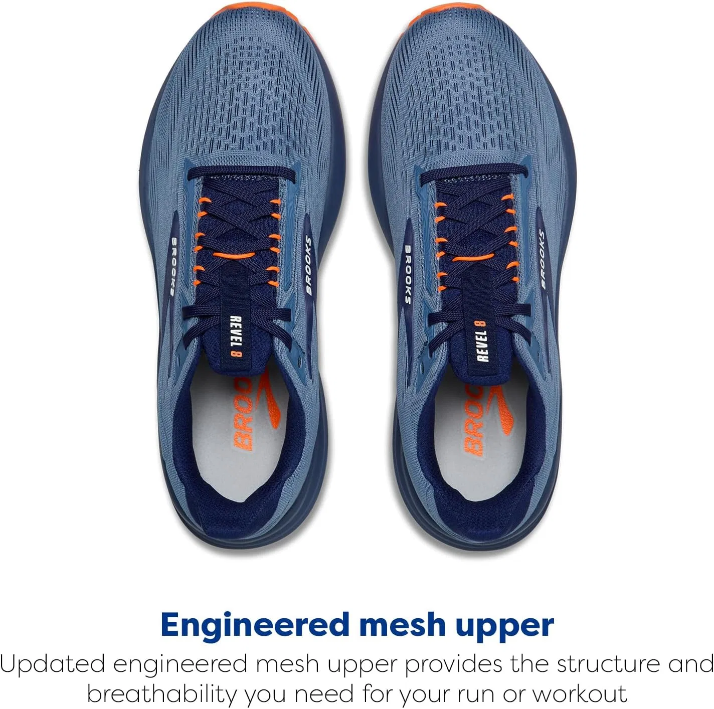 Мужские кроссовки Brooks Revel 8, Blue, Blue, Orange — фото 4