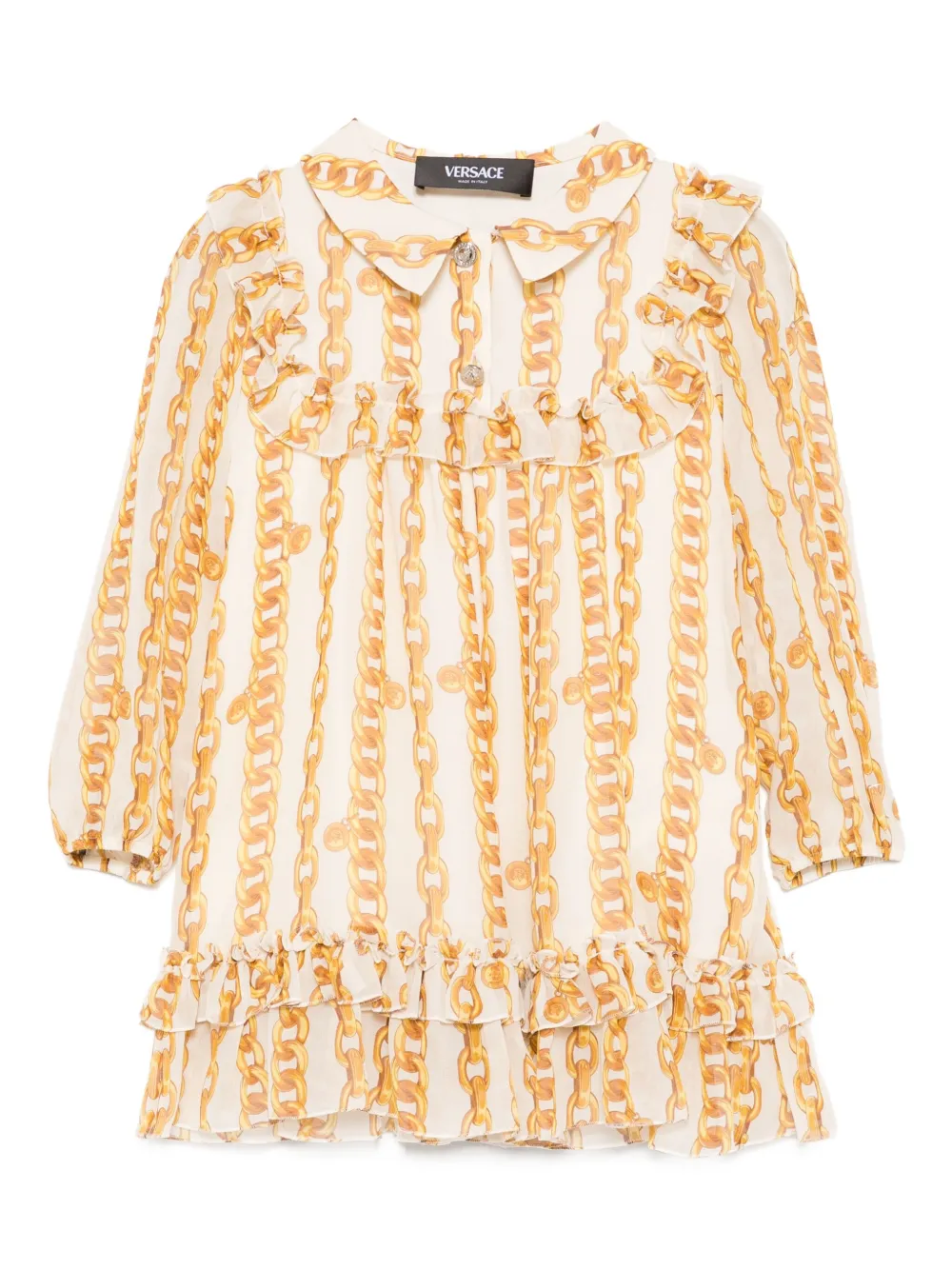 

Платье с принтом Versace Kids, нейтральный