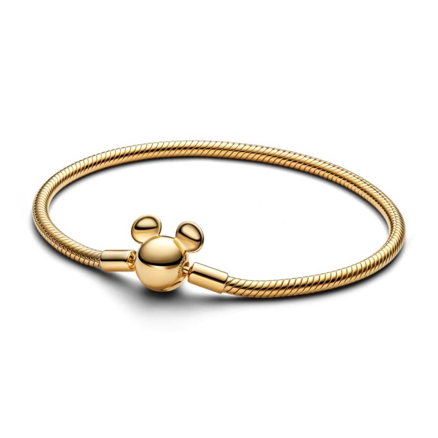 

Браслет Disney Mickey Mouse Clasp Moments Snake Chain Pandora, покрытие - золото