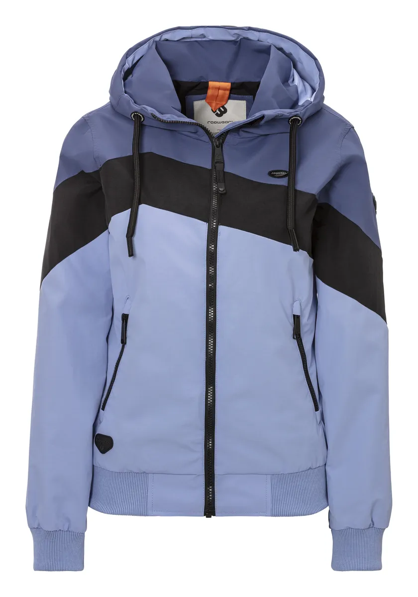 

Куртка для отдыха в стиле Ragwear "NUGGIE BLOCK", с капюшоном, в стиле колор-блок, из водонепроницаемого и дышащего материала, синий