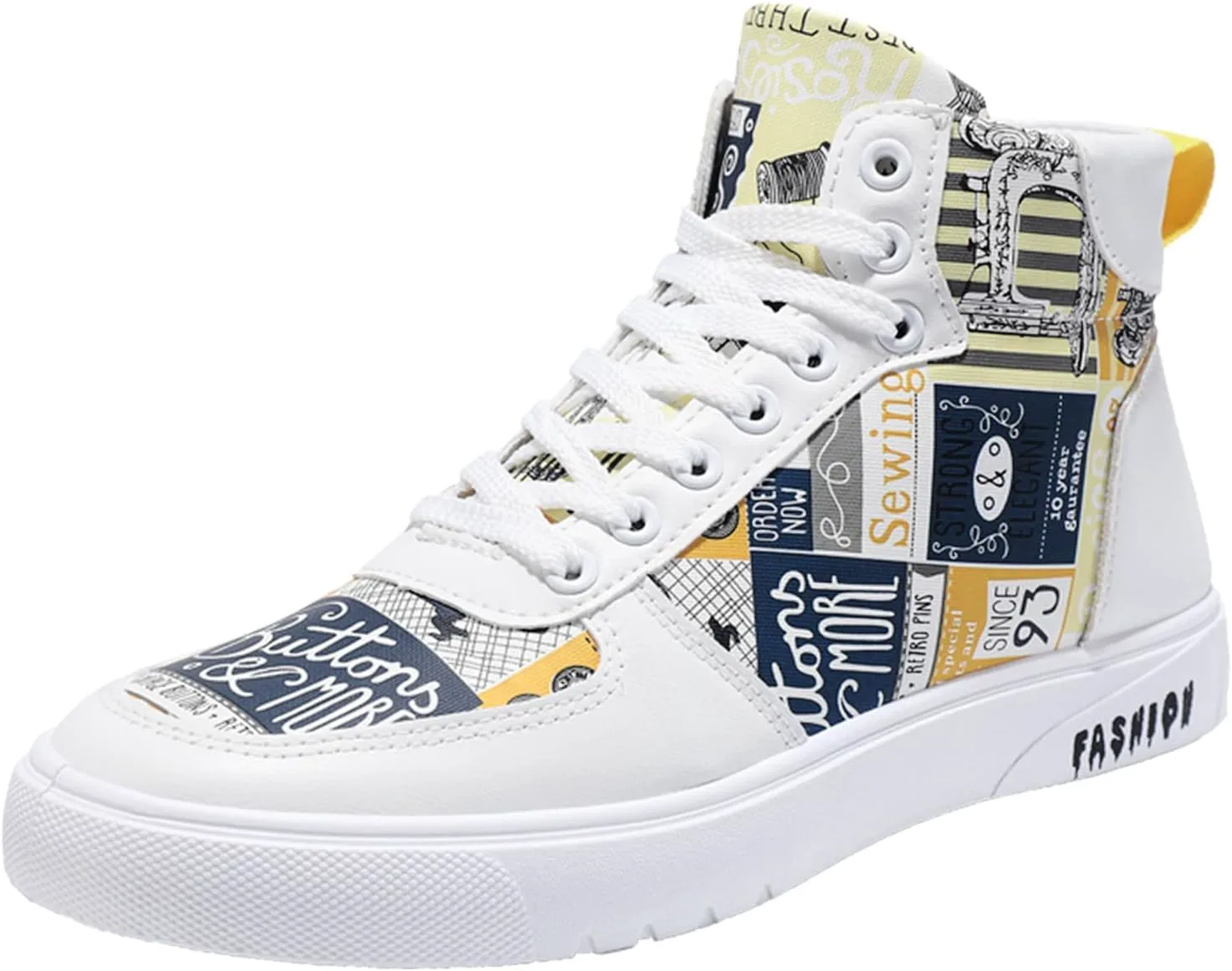 

Мужские белые кеды BORAMAX на высокой подошве, классические кроссовки на шнуровке, легкая повседневная обувь для ходьбы, теннисные кроссовки, желтый