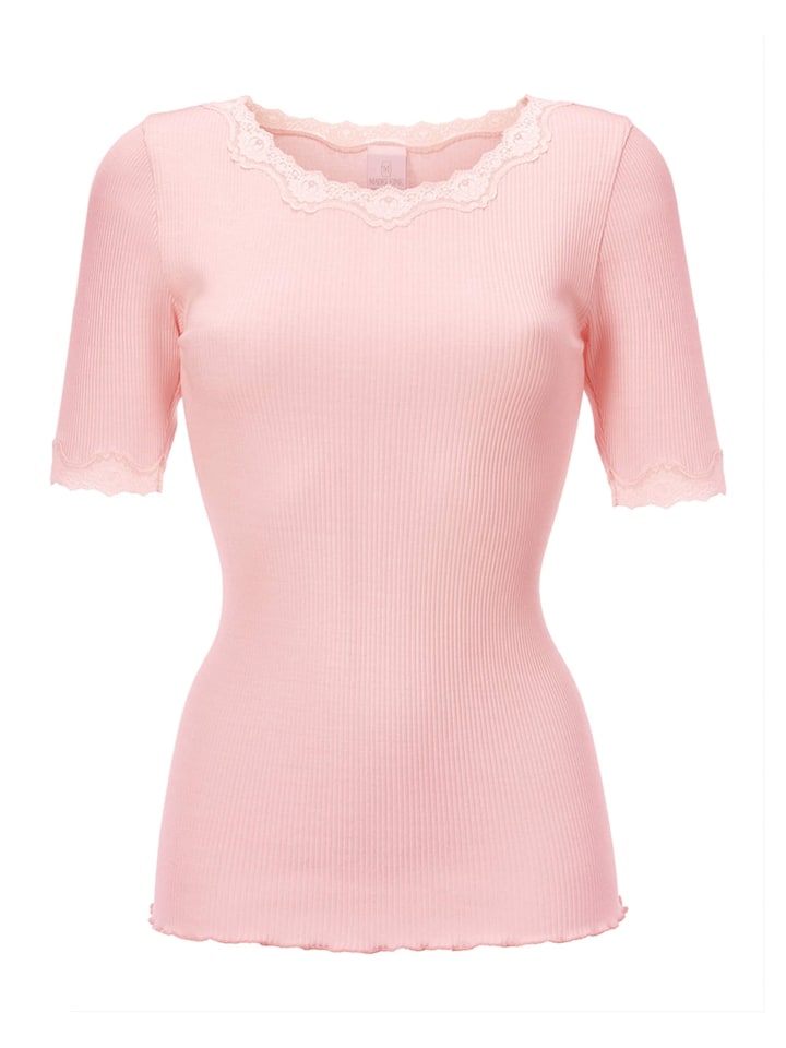 

MADELEINE Футболка с кружевом нежно-розового цвета, Розовый, MADELEINE Футболка с кружевом нежно-розового цвета