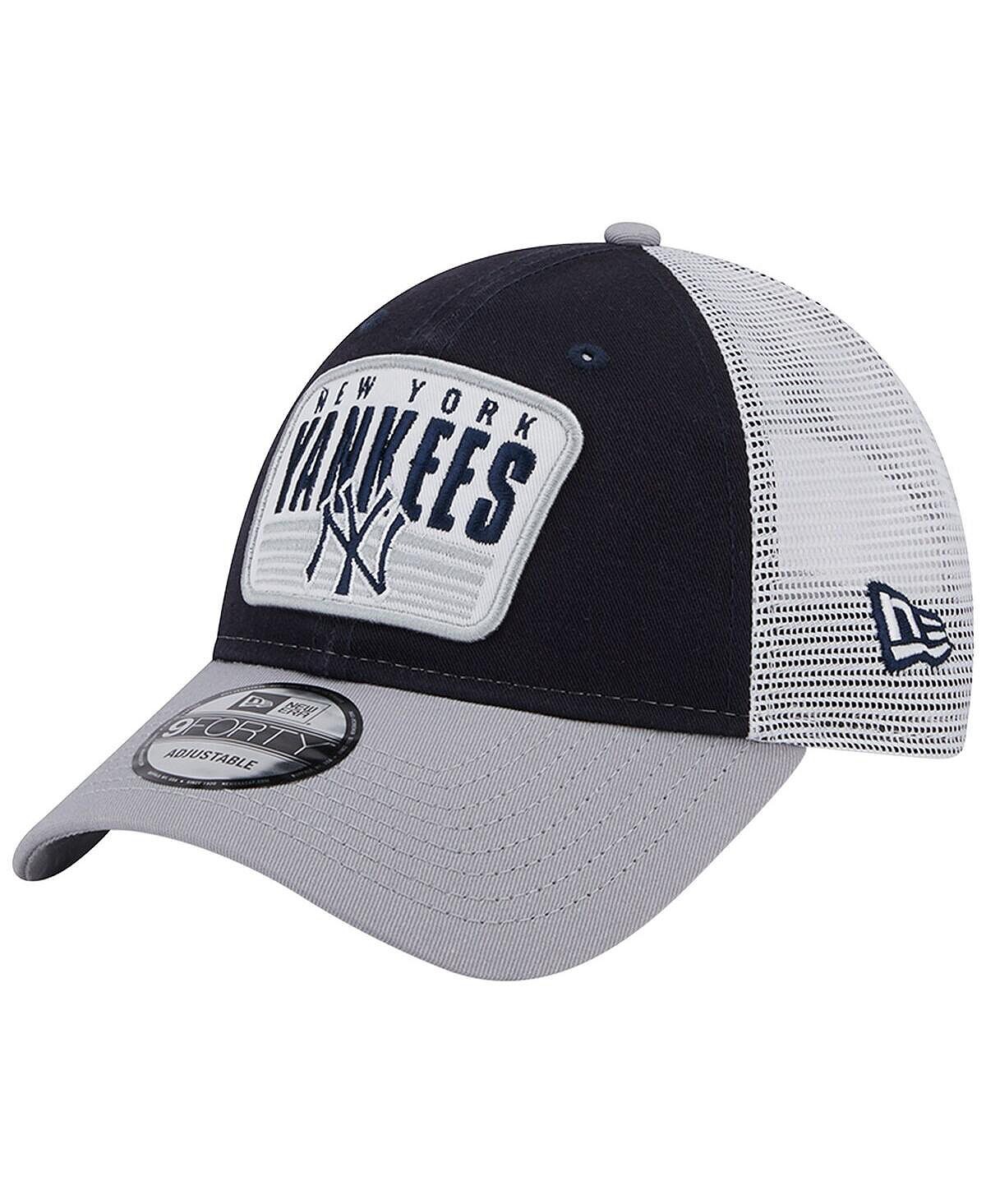 

Мужская темно-синяя кепка New York Yankees с двухцветной нашивкой 9FORTY Snapback New Era