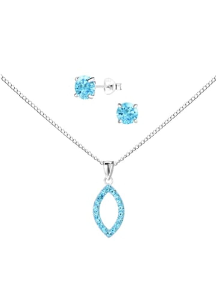 

Alexander York Серьги Schmuckset MARQUISE Zirkonia aqua in 925 Sterling Silber, 4-tlg. in silber