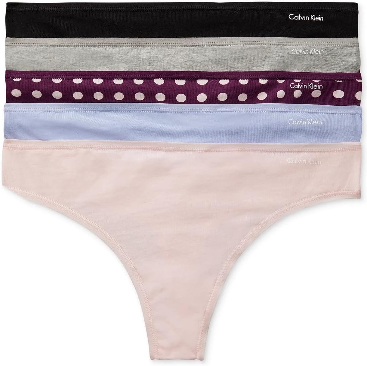 

Женские хлопковые стринги Calvin Klein с фирменным логотипом, 5 шт., Grey(3746-901)/B_P