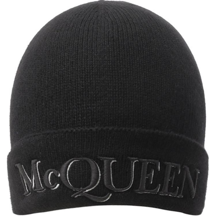 

Alexander McQueen Бейсболка с вышитым логотипом и отворотом, Black