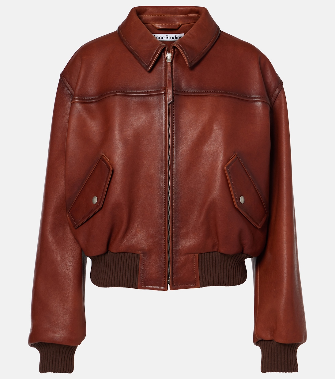 

Кожаная куртка-бомбер Acne Studios, Tobacco Brown