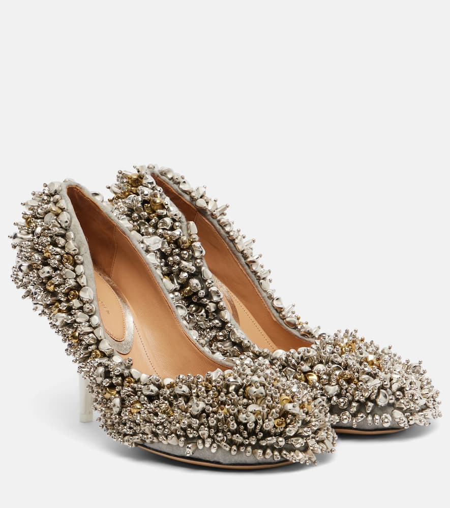 Туфли с отделкой из кожи и украшениями Dries Van Noten, Silver