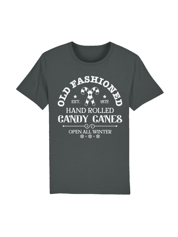 

Футболка F4NT4STIC T-Shirt Cany Canes Retro Weihnachts Sign, антрацит