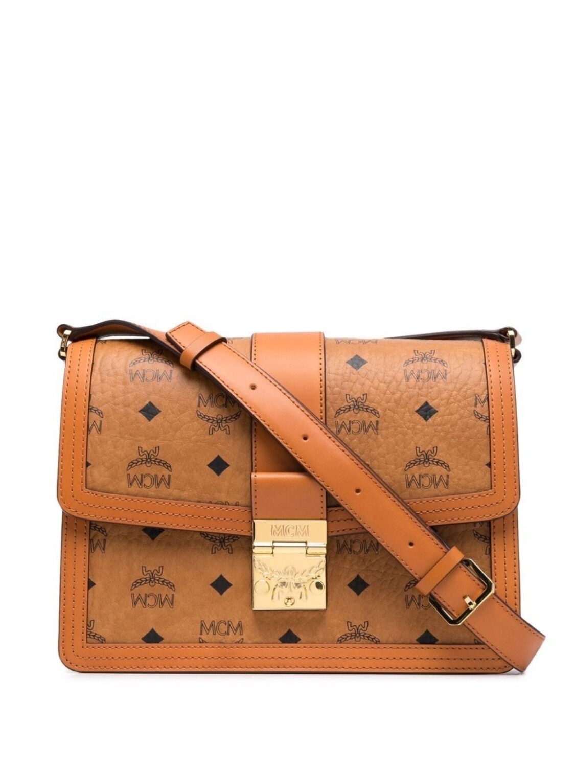 

MCM сумка на плечо с монограммой, коричневый