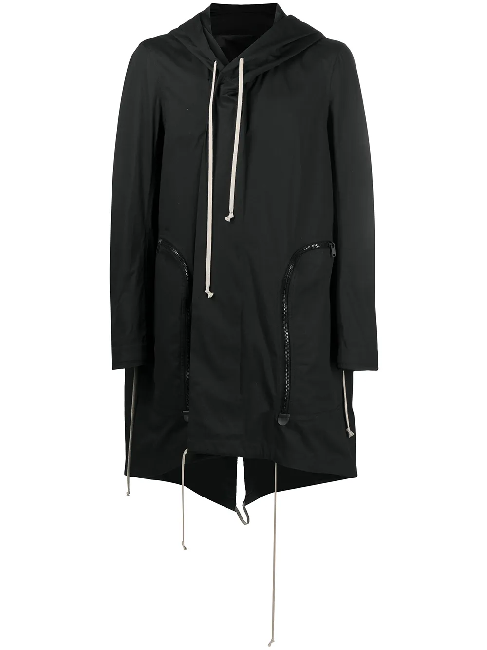 

Парка с объемными карманами и капюшоном Rick Owens, черный