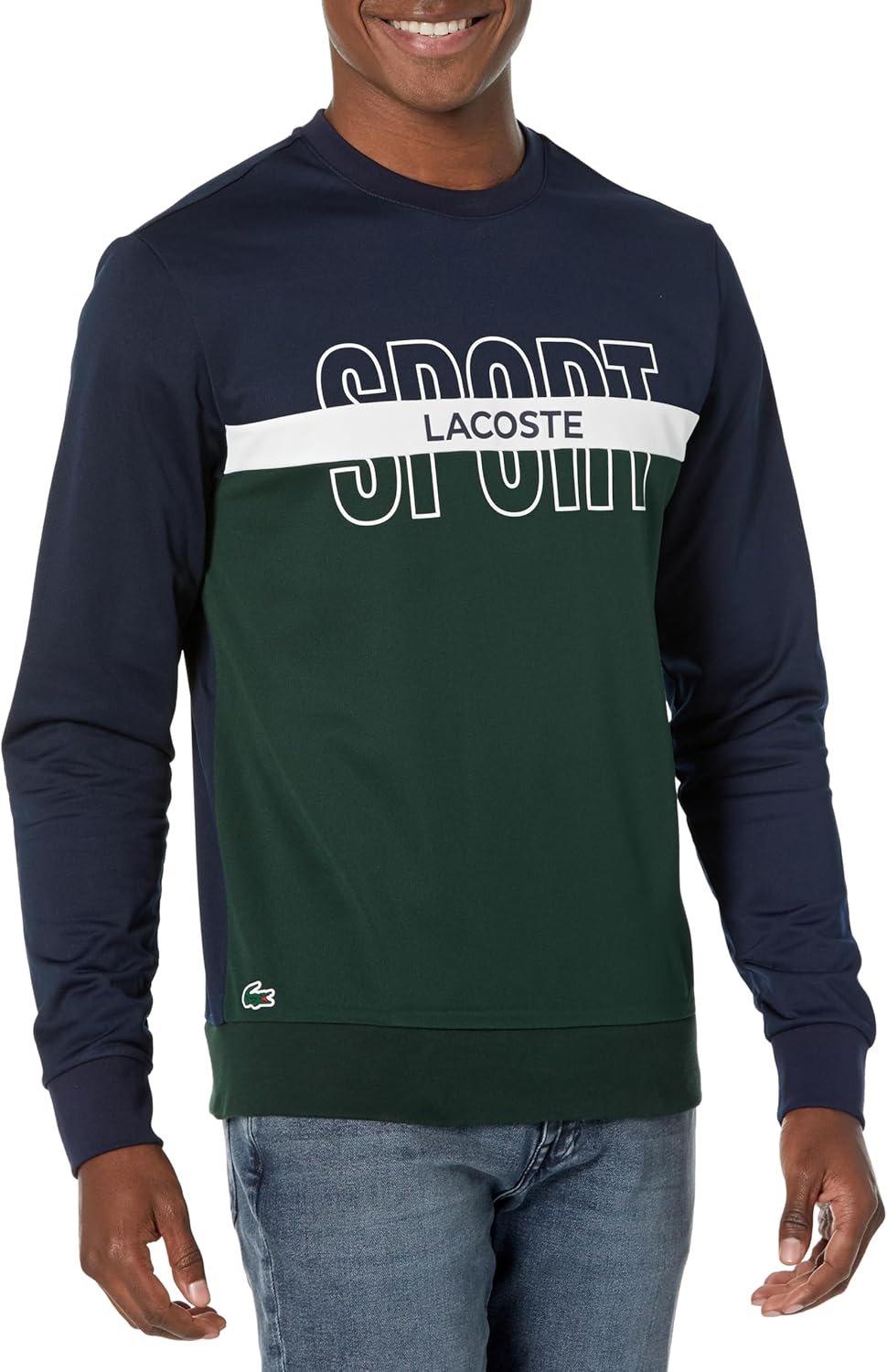 

Мужская спортивная теннисная толстовка Lacoste Ripstop, Marine/White/Sinople