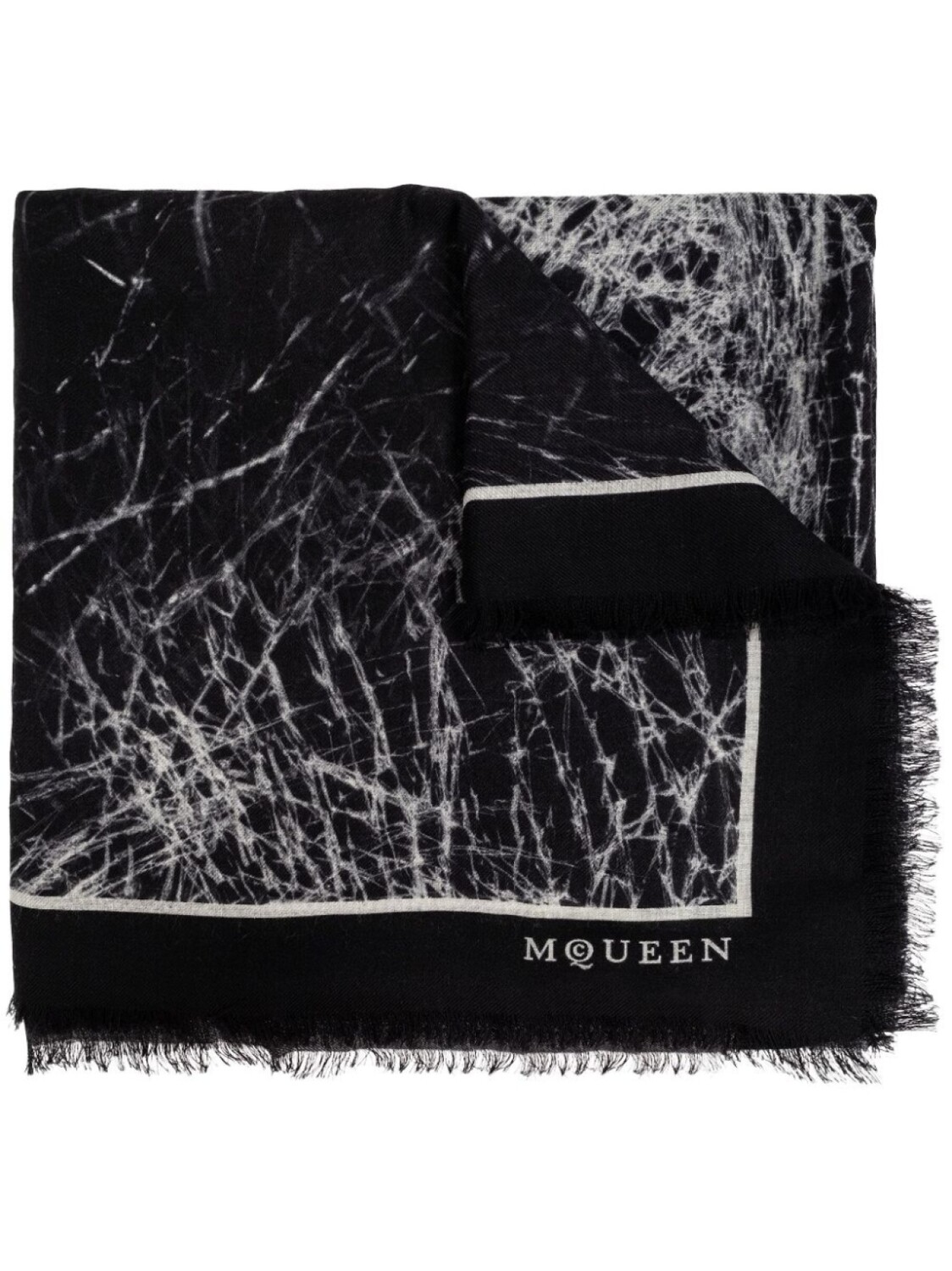 

Alexander McQueen шерстяной шарф, черный