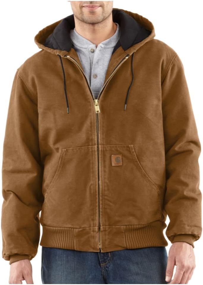 

Carhartt мужская утепленная стеганая куртка Sandstone Active для больших размеров, Carhartt Brown