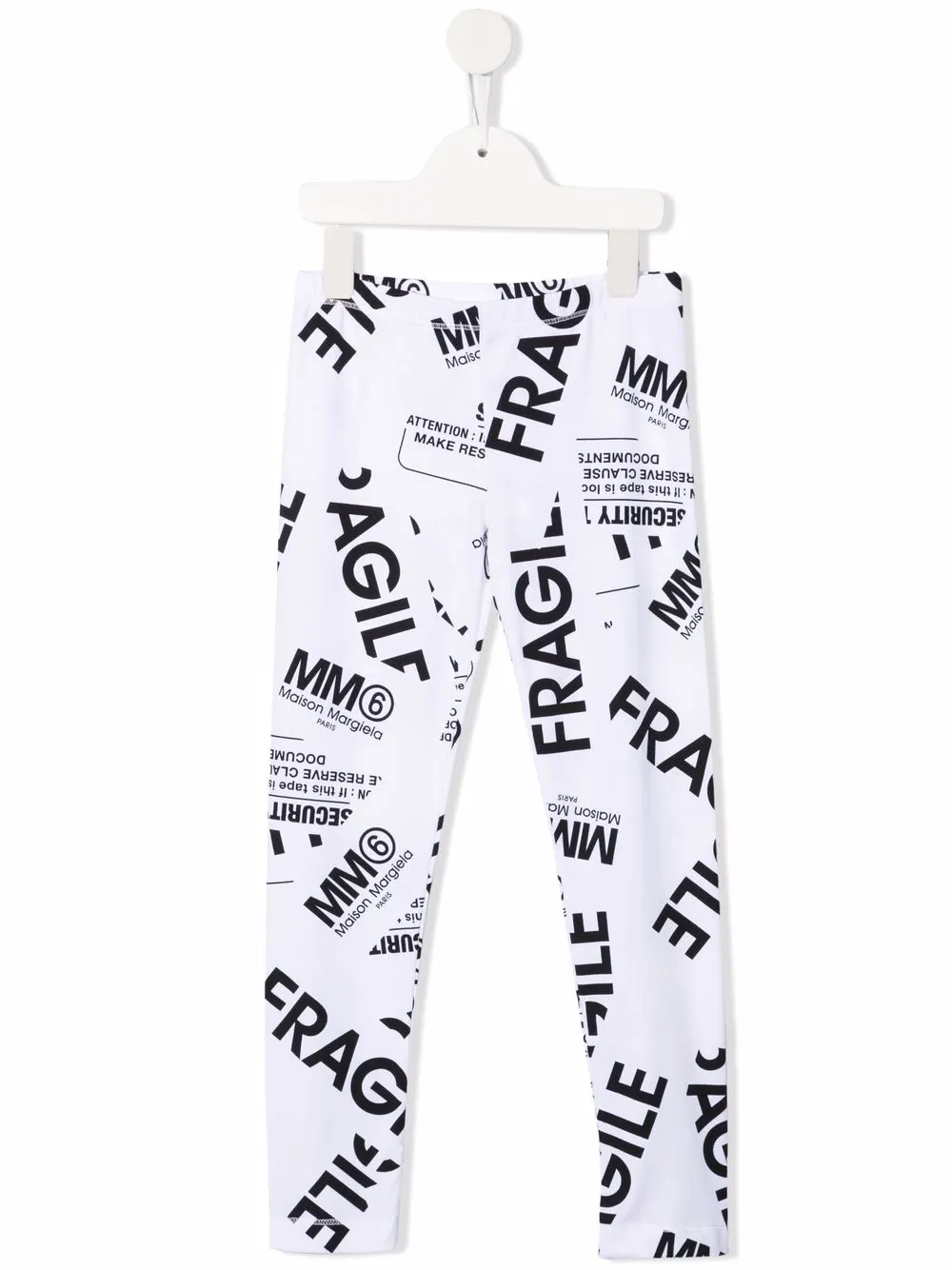 

Леггинсы с принтом Fragile MM6 Maison Margiela Kids, белый
