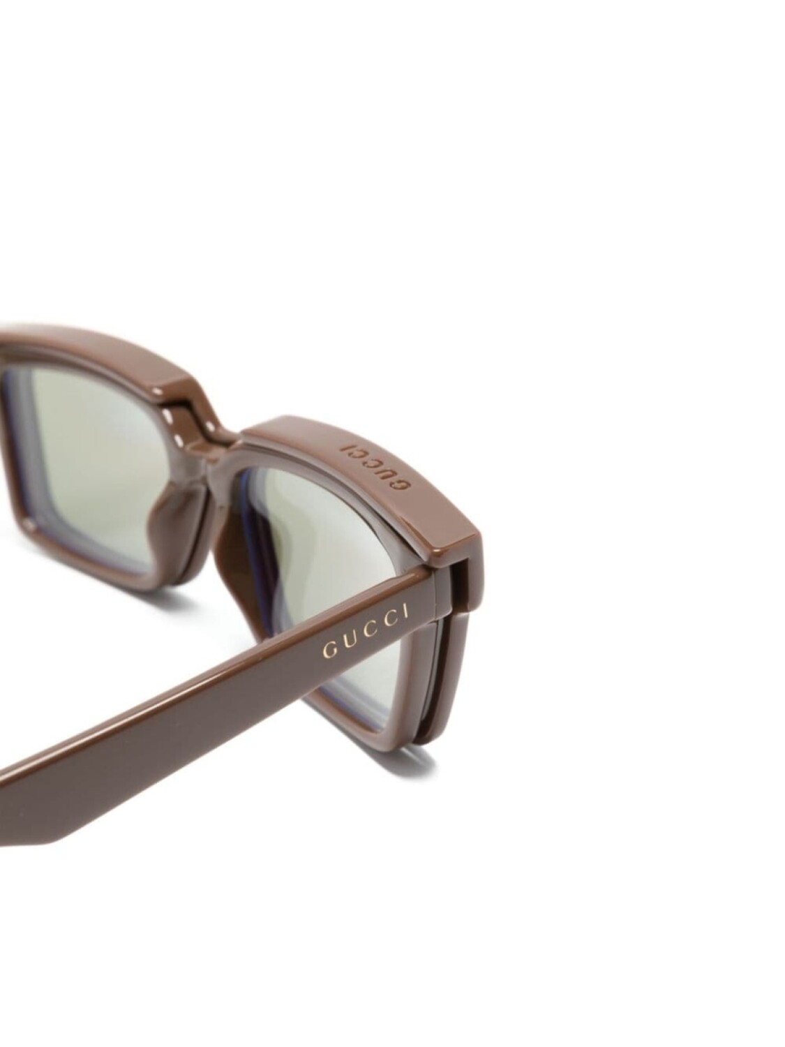 Gucci Eyewear солнцезащитные очки в квадратной оправе со съемными линзами, коричневый — фото 3