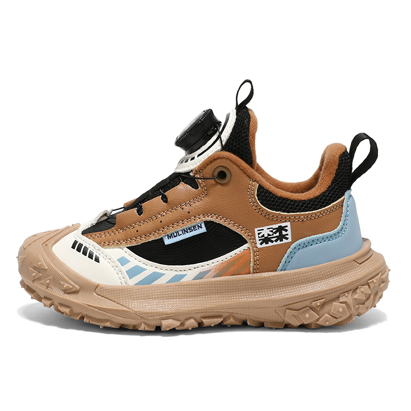 

Термоотражающие абразивостойкие легкие амортизирующие нескользящие беговые кроссовки Kids' Mulinsen, mls8032 хаки черный[thin cotton fleece-lined]