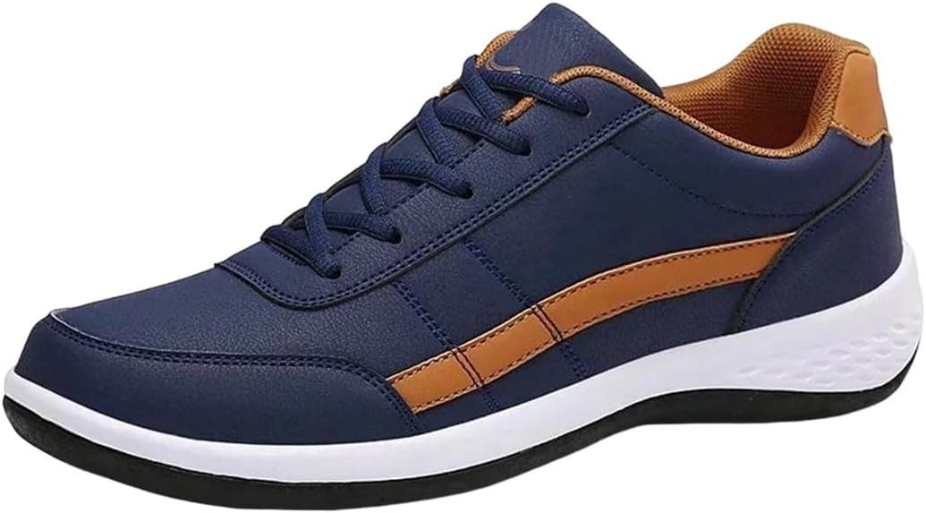 

Мужские кожаные кроссовки с шнуровкой, водонепроницаемые, повседневные, удобные Generic, синий