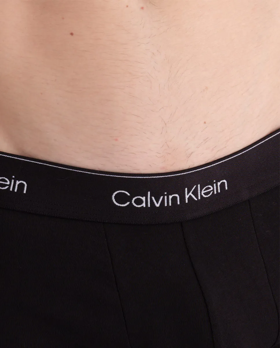 Набор из 3 приталенных боксеров с низкой посадкой Calvin Klein, чёрный — фото 4