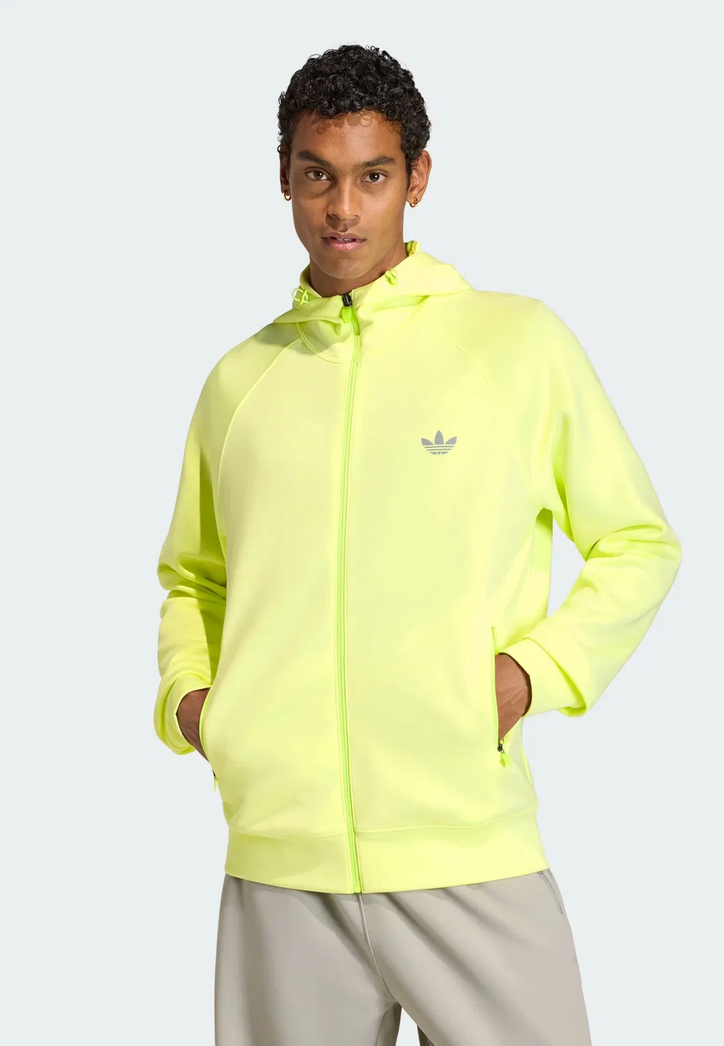 Толстовка на молнии Adidas Originals Trefoil Essentials лимонно-желтого цвета — фото 2