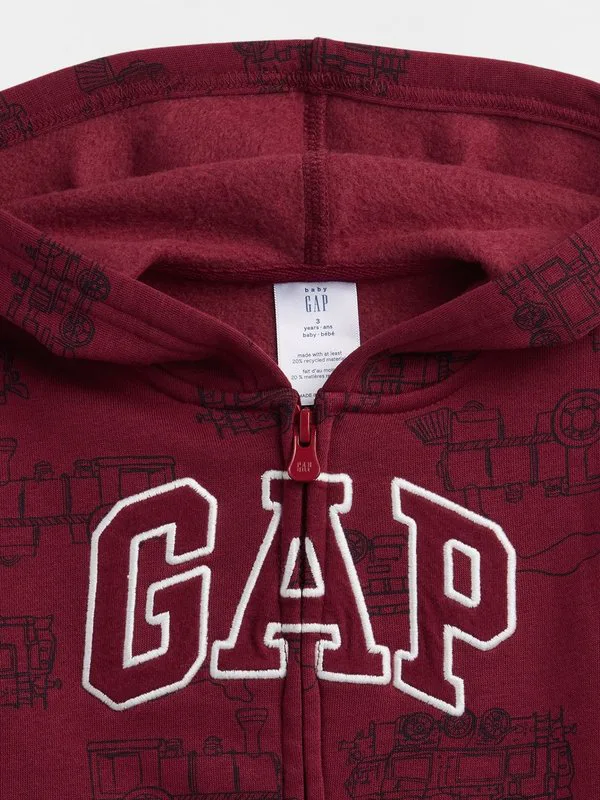 Толстовка babygap на молнии с принтом логотипа, свободного кроя. Gap, Red Delicious — фото 3