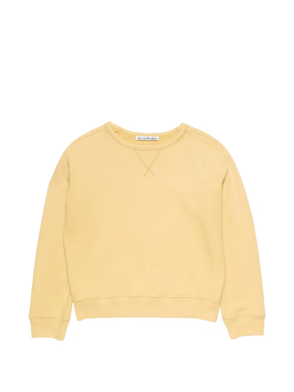 Толстовка с круглым вырезом и логотипом на спине Acne Studios, желтый