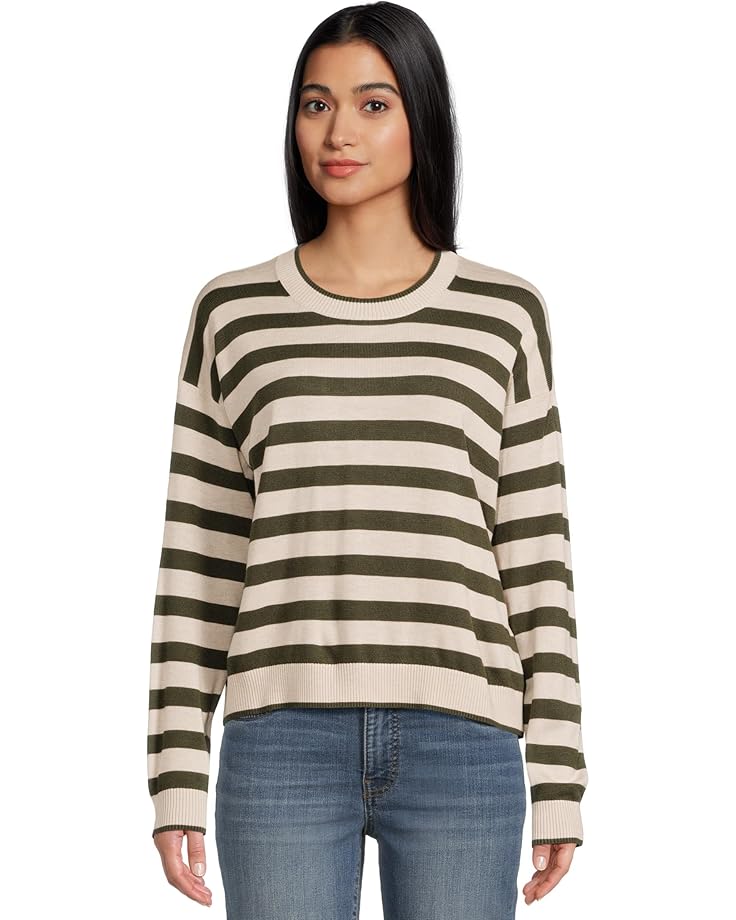 

Женский свитер Splendid Georgie Stripe, Pale Oak Heather/Green Multi
