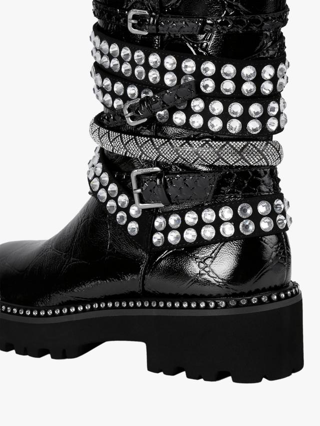 Кожаные мотоциклетные ботинки с несколькими ремнями Kurt Geiger London, Black — фото 4