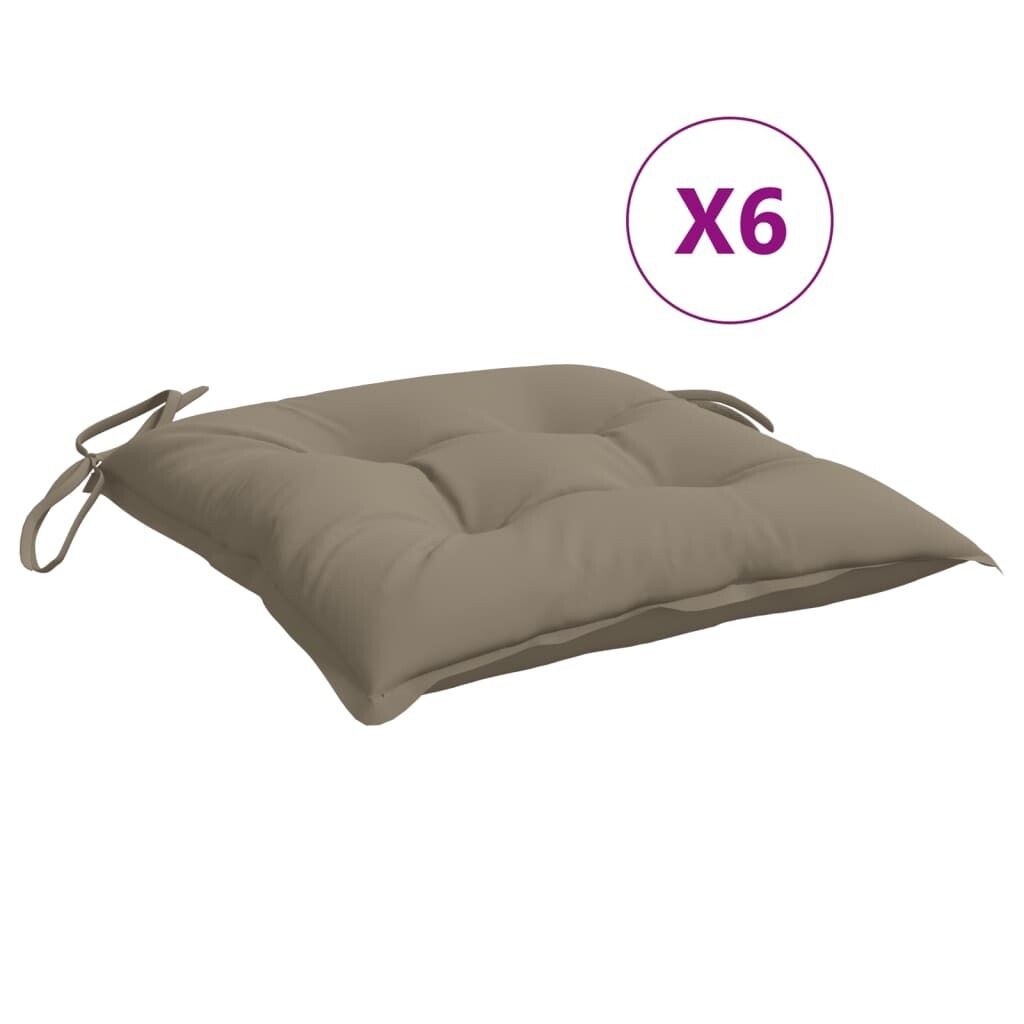 

Подушки-поддоны vidaXL 6 шт. Taupe 50x50x7 см, ткань Оксфорд., серо-коричневый