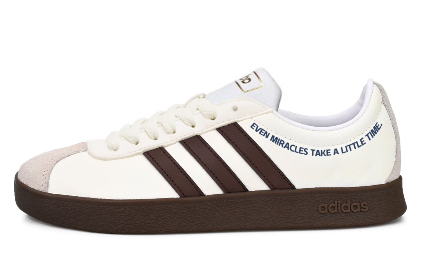 

Кастомизированные кроссовки Adidas Neo Vl Court Skateboarding Unisex, бежевый/коричневый