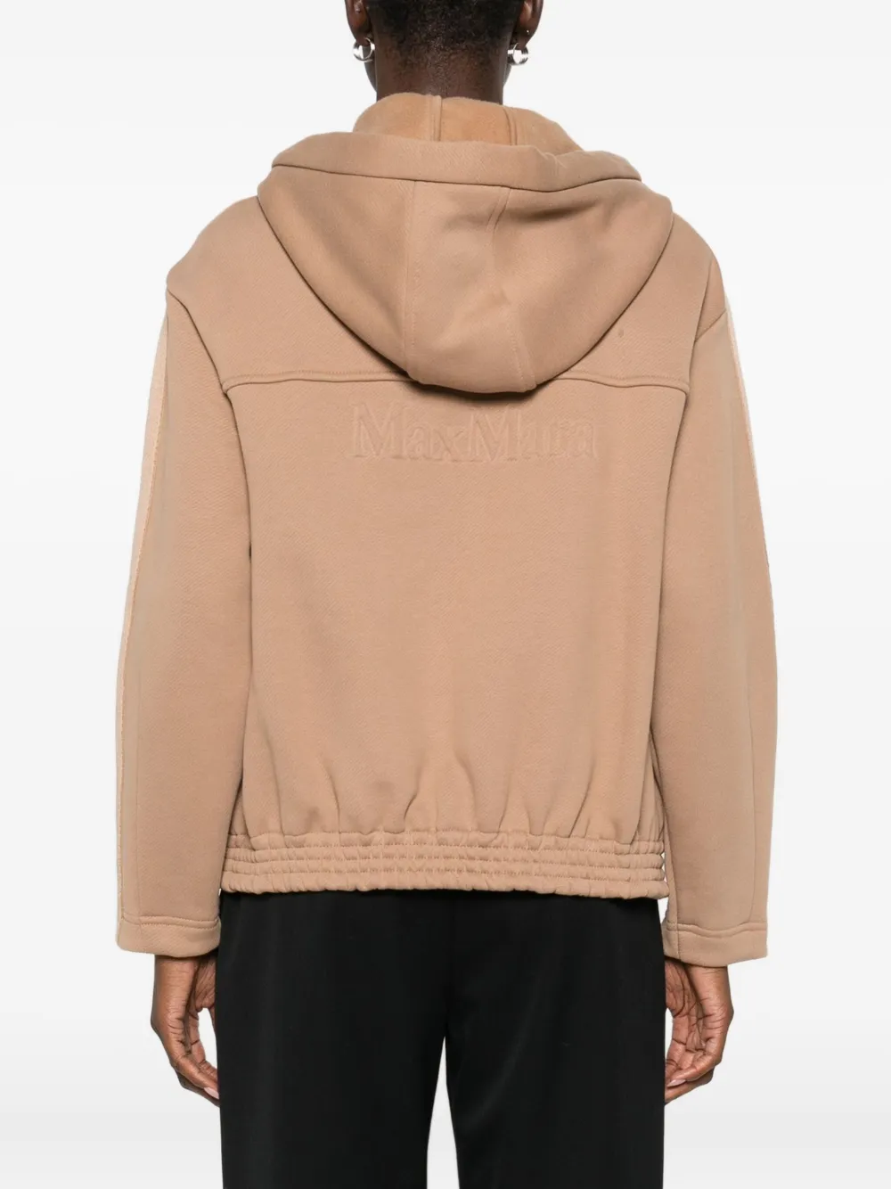 Толстовка на молнии с полосатыми деталями Max Mara, коричневый — фото 4