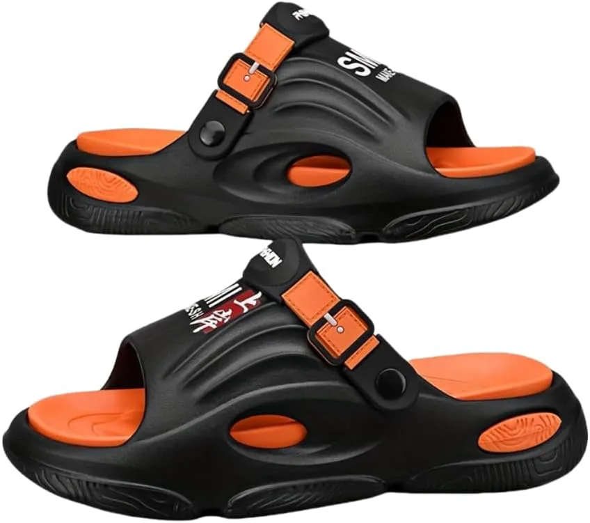 

Мужские модные уличные сандалии с толстой подошвой, удобные, нескользящие, прочные с мягкой подошвой из EVA, мужские сандалии Hhhchpm, черный