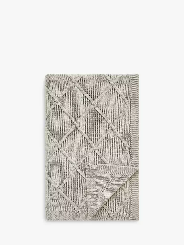 

Плед John Lewis Chunky Diamond, цвет cool grey