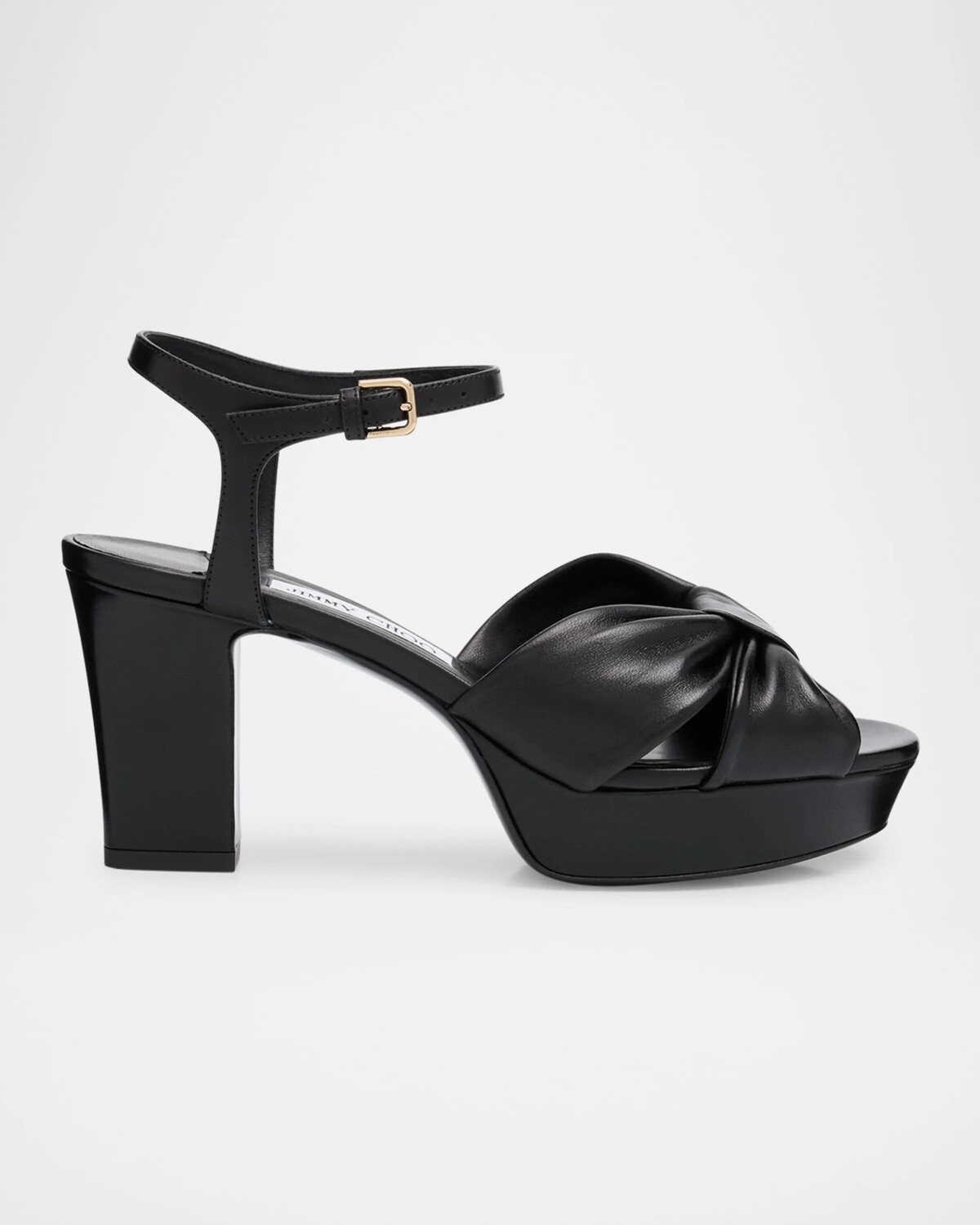 Кожаные босоножки на платформе Heloise с узлом Jimmy Choo, черный