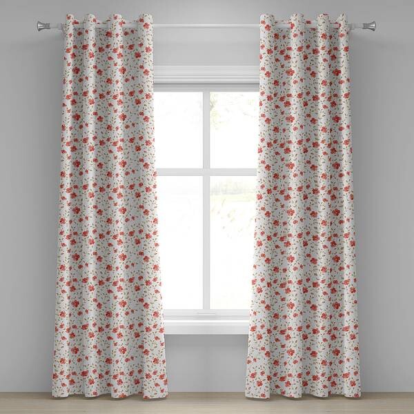 

Занавеска с люверсами Abakuhaus Landhaus Blume 2 шт, 280x260x0,5 см цвет dunkler coral weiß