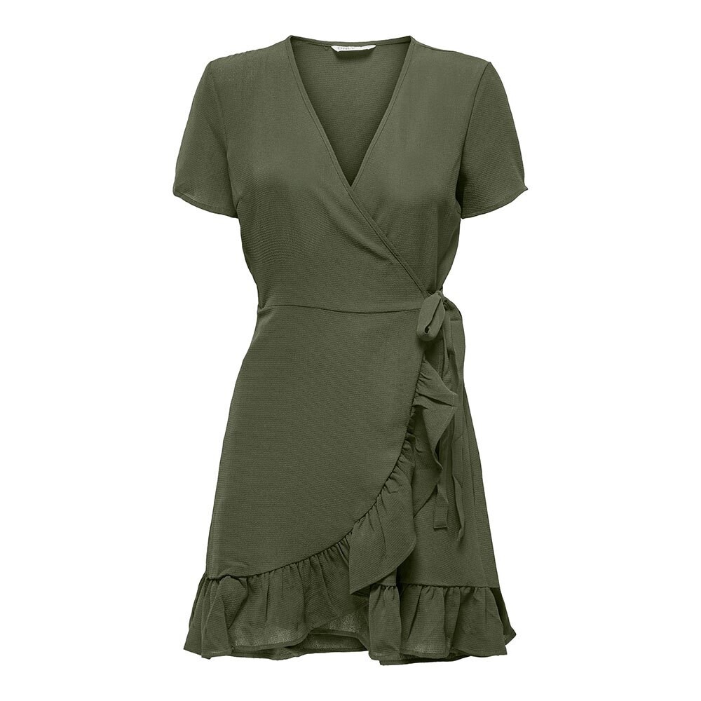 

Короткое платье Only Nova Life Marlie Wrap Solid Short Sleeve, зеленый