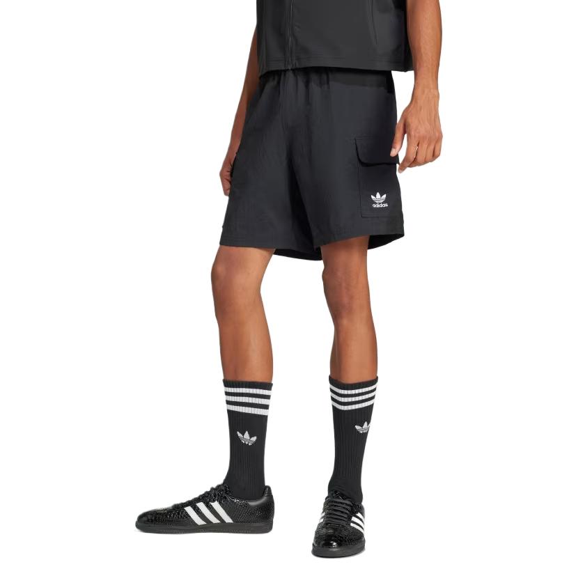 Трефовые эссеншиалс сотканные карго шорты Adidas Originals, черный — фото 4