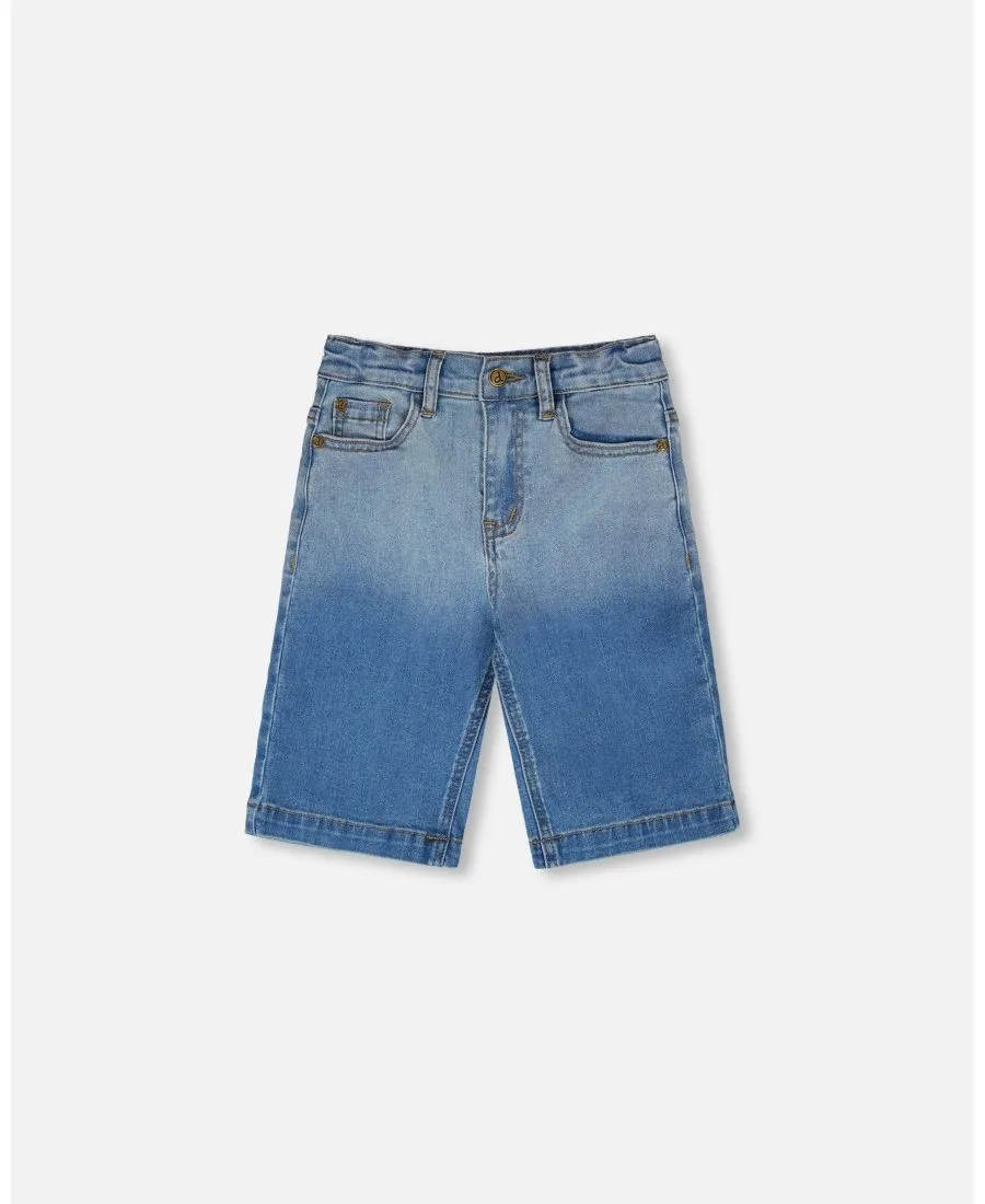 Deux par Deux Джинсы Big Boys Stretch Jean Bermuda, градиент от серого к синему