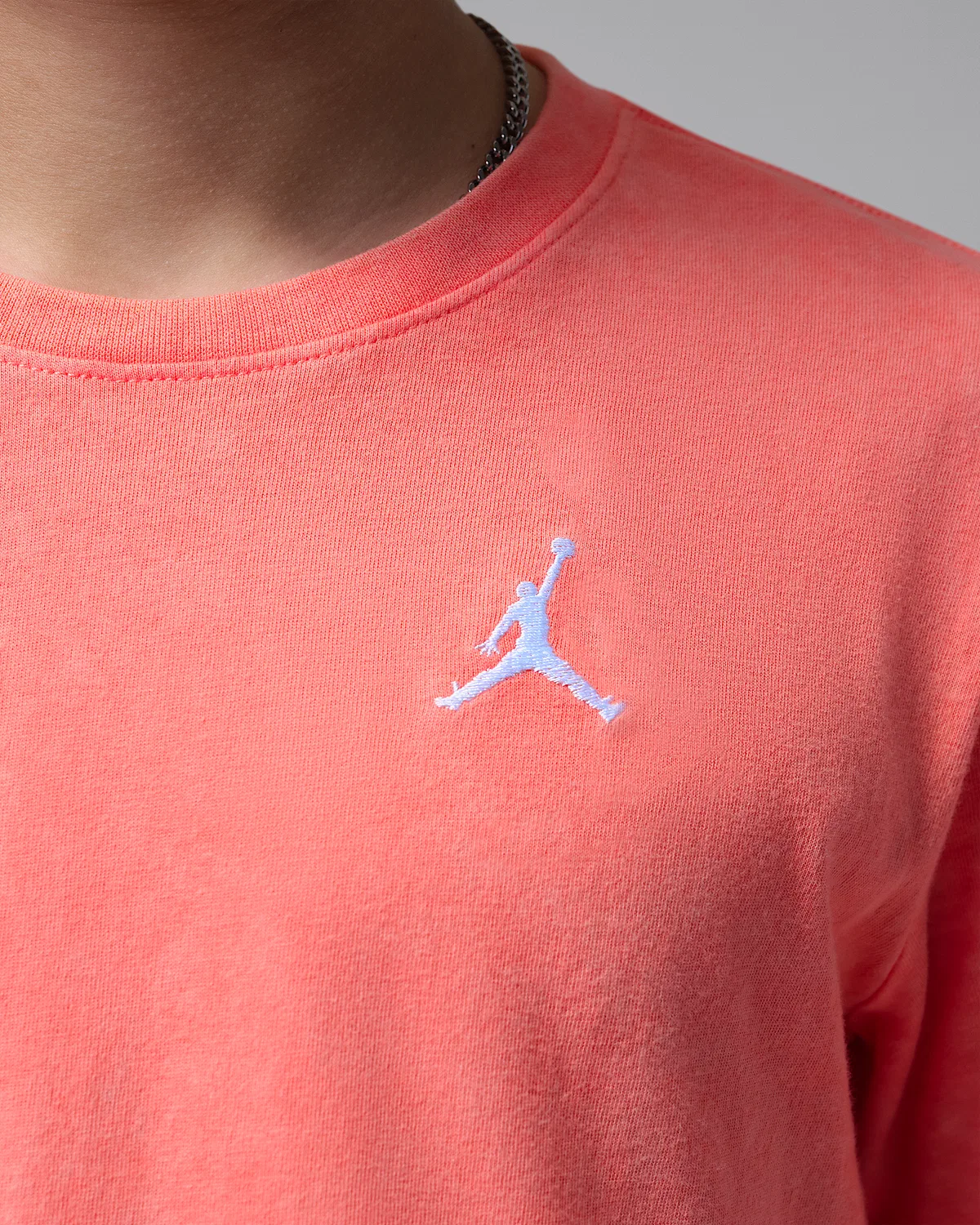Детская футболка Air Embroidered Acid Wash Jordan, Bright Mango — фото 4