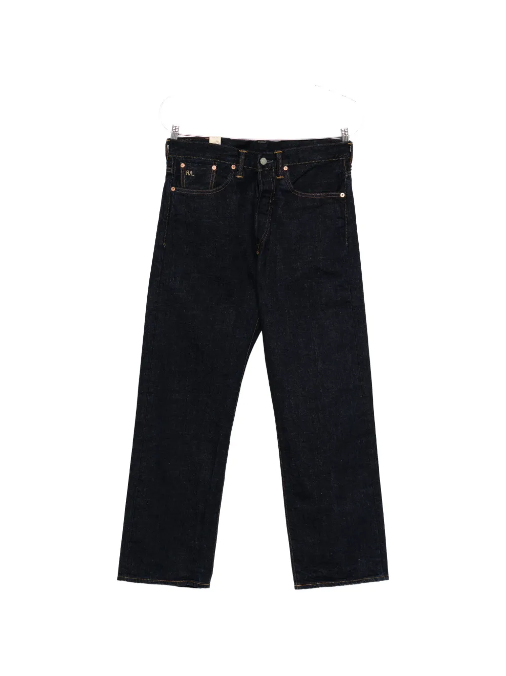 

Брюки на пуговицах с логотипом и кромкой селвидж Ralph Lauren Rrl, синий